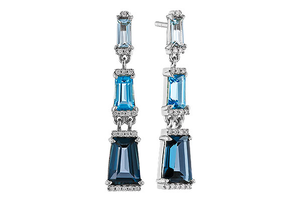 A293-40852: EARRINGS 2.55 BLUE TOPAZ 2.62 TGW