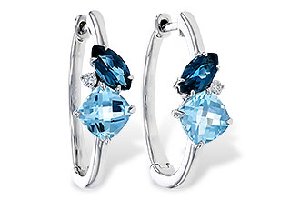 E293-40825: EARRINGS 1.82 TW BLUE TOPAZ 1.86 TGW