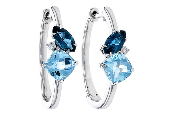 E293-40825: EARRINGS 1.82 TW BLUE TOPAZ 1.86 TGW